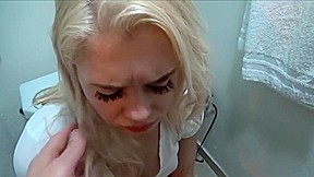 Bearded man fucked young step-daughter in the kitchen without condom