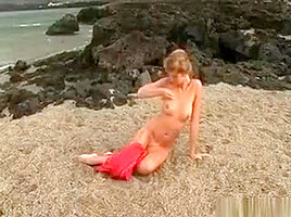 Beautiful Blonde Girl Outdoor On The