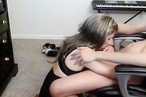 Beautiful Crossdresser in Blowjob