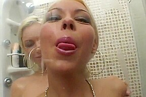 Beautiful Young Blonde Lesbians Have A Sensual Shower Then Fuck In Bed