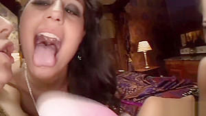 Beautiful babes have fun with sex toys