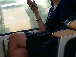 Beine zum Anbeissen in der Bahn