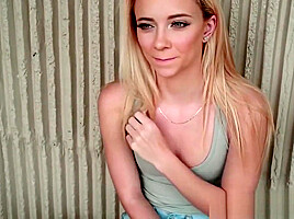 Big ass teen 18+ blonde Riley Star getting drilled in POV outdoo