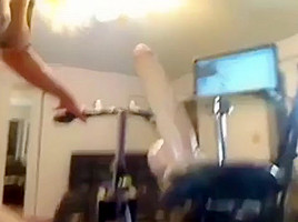 Big dildo bike ride workout