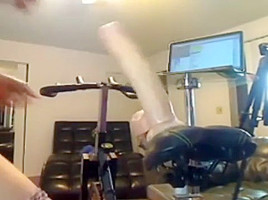 Big dildo bike ride workout