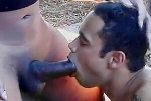 Black Shemale Vinicius With Big Jugs Is Fond Of Riding Hard Pole Of Her Boyfriend On The Small Glade