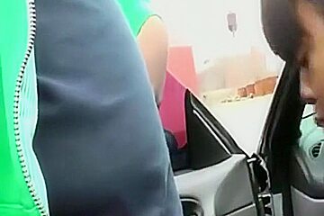 Black couple fucks on a parking lot and the girl complains about her bf's performance