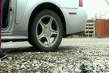 Black couple fucks on a parking lot and the girl complains about her bf's performance