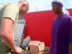 Black guy sucking dick outdoor