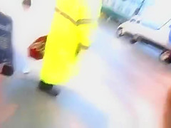 Black man stroking in public