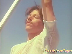 Blond Hair Babe Blowing Chopper In Vintage Porno Vid