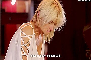 Blond Milf Cries While Caned On Her Ass