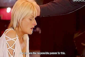 Blond Milf Cries While Caned On Her Ass