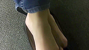 Blonde Chick Shoeplay Tease (Idk if staged or not)