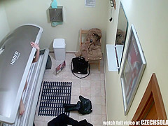 Blonde Girl Caught Is Solarium