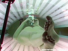 Blonde Girl Caught Is Solarium