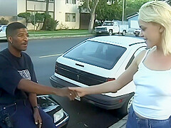 Blonde Hottie Goes On Run And Gets Ir Threeway During Stret