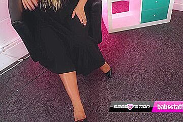 Blonde Porn Star Fucks Her Dildo In Her Little Black Dress With Beth Bennett
