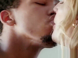 Blonde babe gets big hard black cock to fuck her pussy good