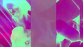 Blonde ladyboy with long legs strips black panties and plays with her cock