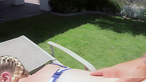 Blonde teen 18+ Sunbathe And Anal Fuck Outdoors