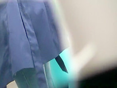 Blonde woman caught peeing