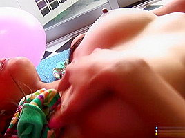 Bodacious Teaza Tsing pleases her aching snatch with a blue sex toy
