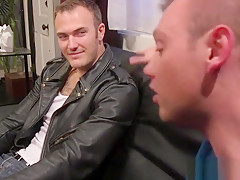 Bondage stud spanked by tattooed dom hunk