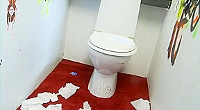 Bottle masturbation at the glory hole