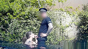 Brit spex amateur cocksucking cop outdoors