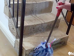 British Milf Auntie Trisha Solo Stair Play - OLDNANNY