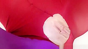 Brunette covered in nylons masturbates in addition to sex toy