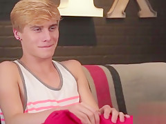 Brunette twink anal sex with cumshot