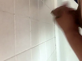 Busting a load of cum in the shower