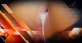 Busty Ladyboy in Fishnet Stockings Enjoys Masturbating Solo in Bed