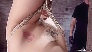 Busty Slave Fingered In Suspension With Dahlia Sky