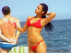 Busty beauty at the beach - GNDBeachVideos