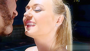 Busty blonde babe banged after playing tennis outdoors
