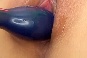 Busty brunette slut has a toy fuck with the boys