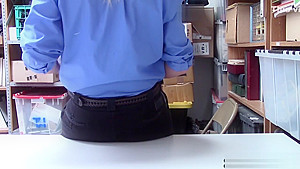Busty security MILF felt a shoplifting guys big long cock