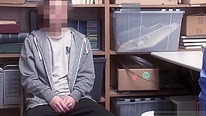 Busty security MILF felt a shoplifting guys big long cock