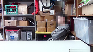 Busty security MILF felt a shoplifting guys big long cock