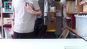 Busty security MILF felt a shoplifting guys big long cock