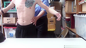 Busty security MILF felt a shoplifting guys big long cock