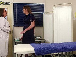 CFNM IR nurses suck black cock in FFM hospital room 3some