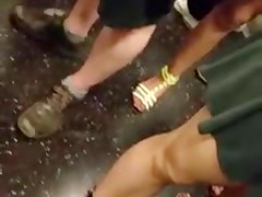 Candid nice feet in sandals