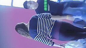 Candid teen 18+ cheerleaders dancing in leggings