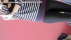 Candid teen 18+ cheerleaders dancing in leggings