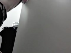 Changing room chick goes out of her jeans on
