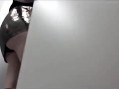 Changing room chick goes out of her jeans on